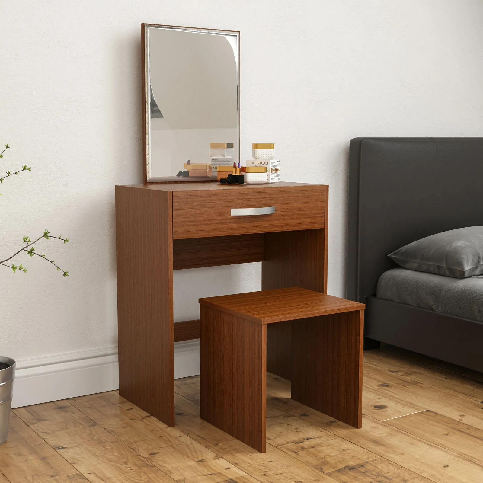 Dressing Table 1 Drawer Mirror & Stool Set