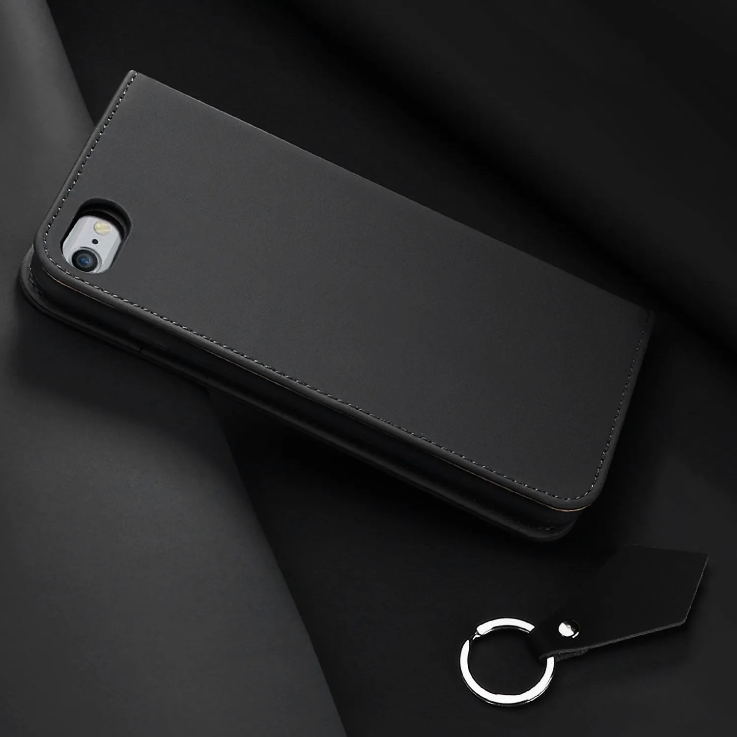 DUX DUCIS For iPhone 6/6s Luxury Genuine Leather Magnetic Flip Cover Full Protective Case with Bracket Card Slot Khaki