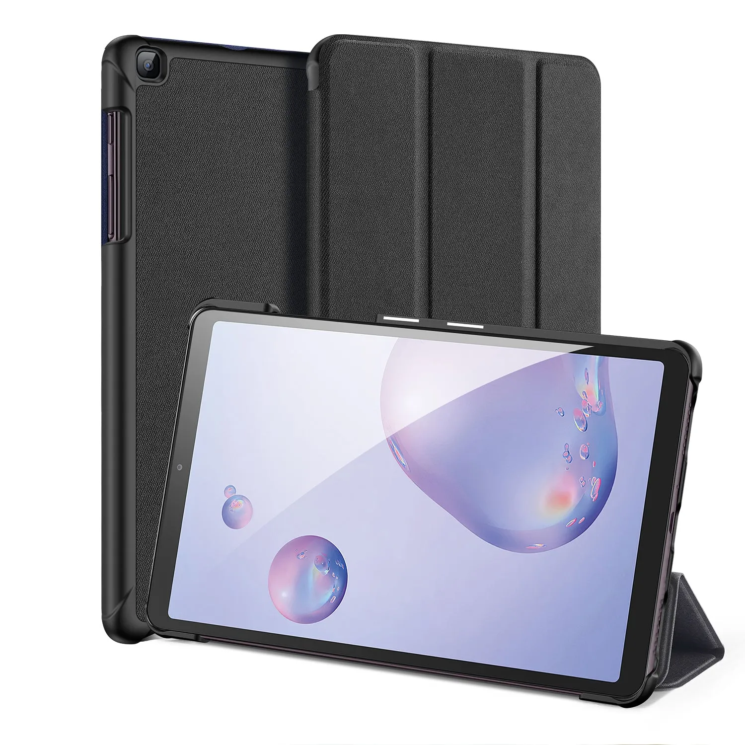 DUX DUCIS For Samsung Galaxy Tab A 8.4  2020 Simple Solid Color Smart PU Leather Case Anti-fall Protective Stand Cover with Sleep Function  Royal blue