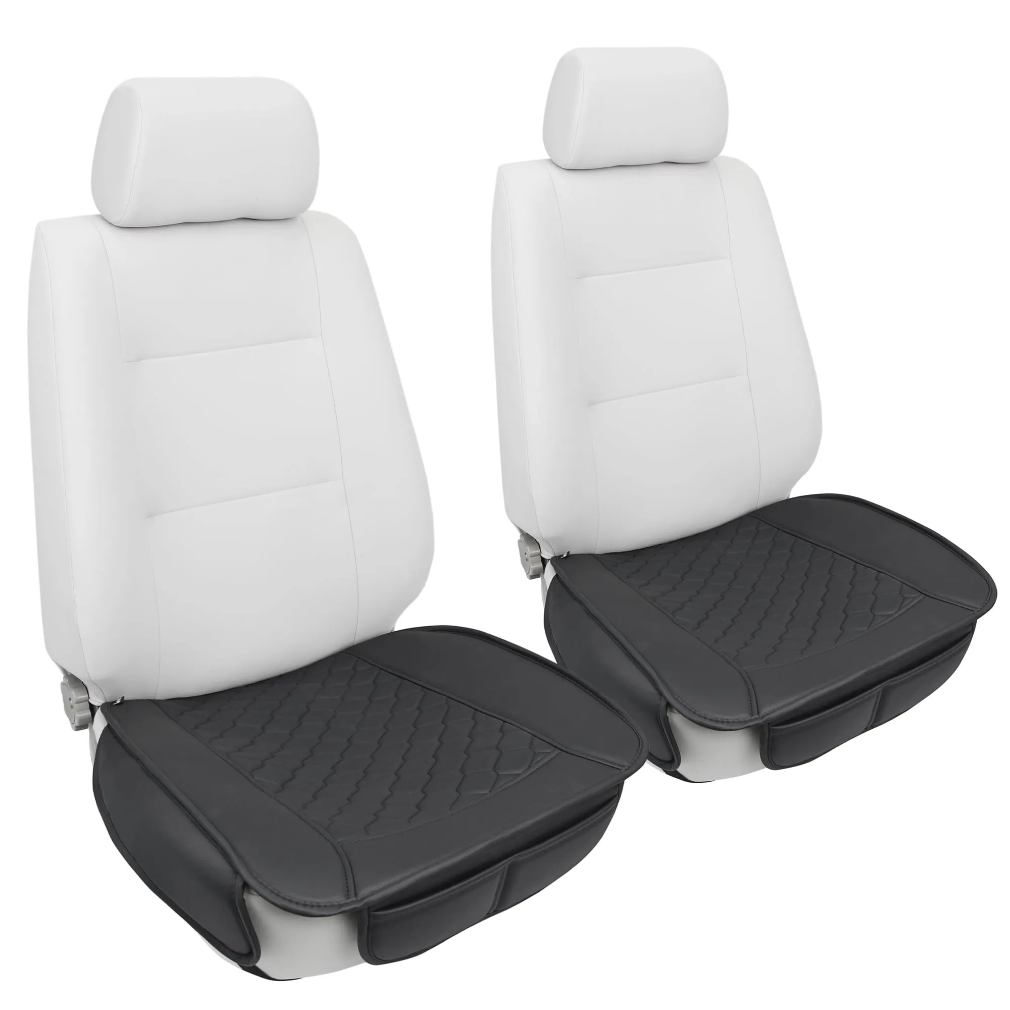 Elantrip Luxury Leather Car Seat Covers, Anti-Slip Waterproof & Full Protection Universal - Black, 2Pack
