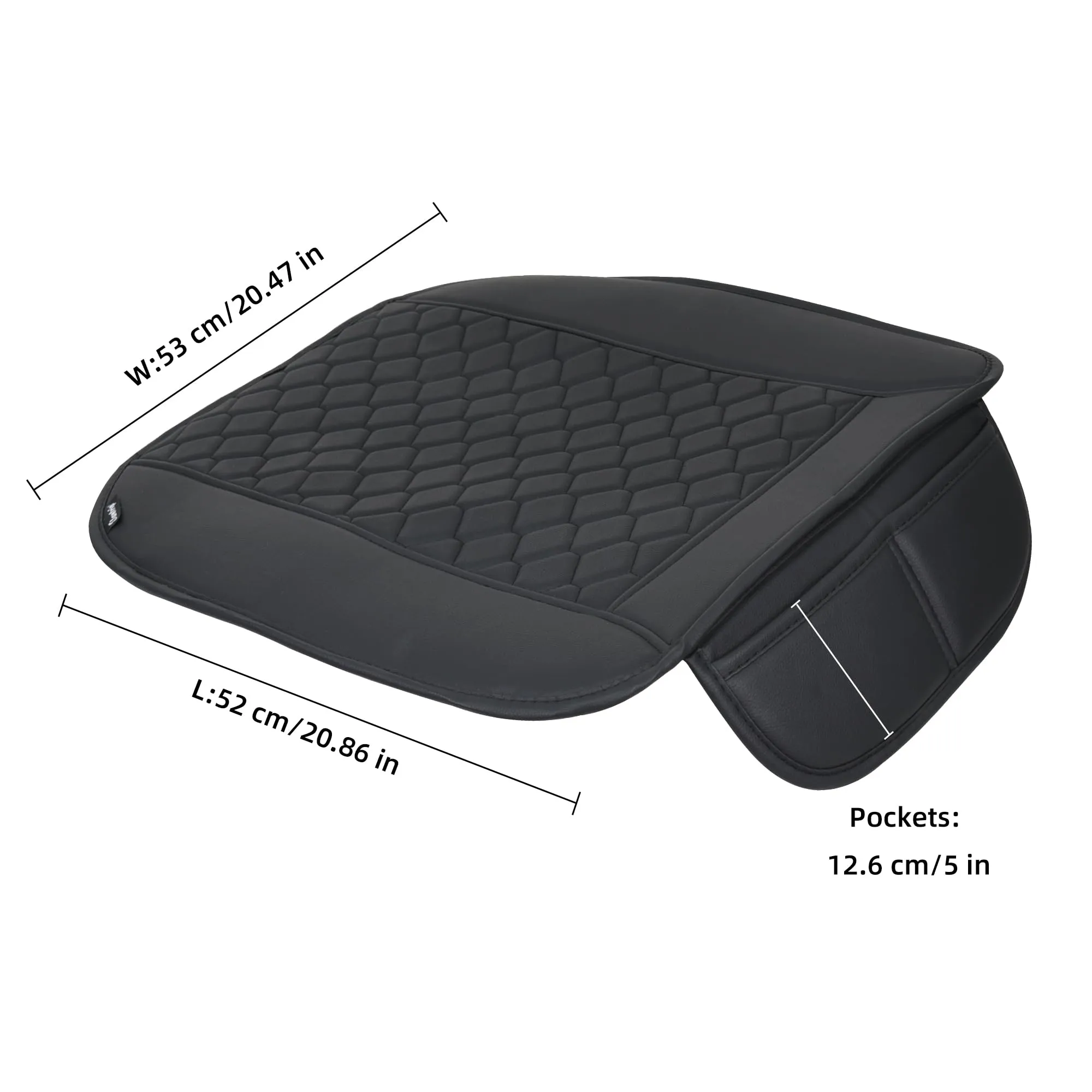 Elantrip Luxury Leather Car Seat Covers, Anti-Slip Waterproof & Full Protection Universal - Black, 2Pack