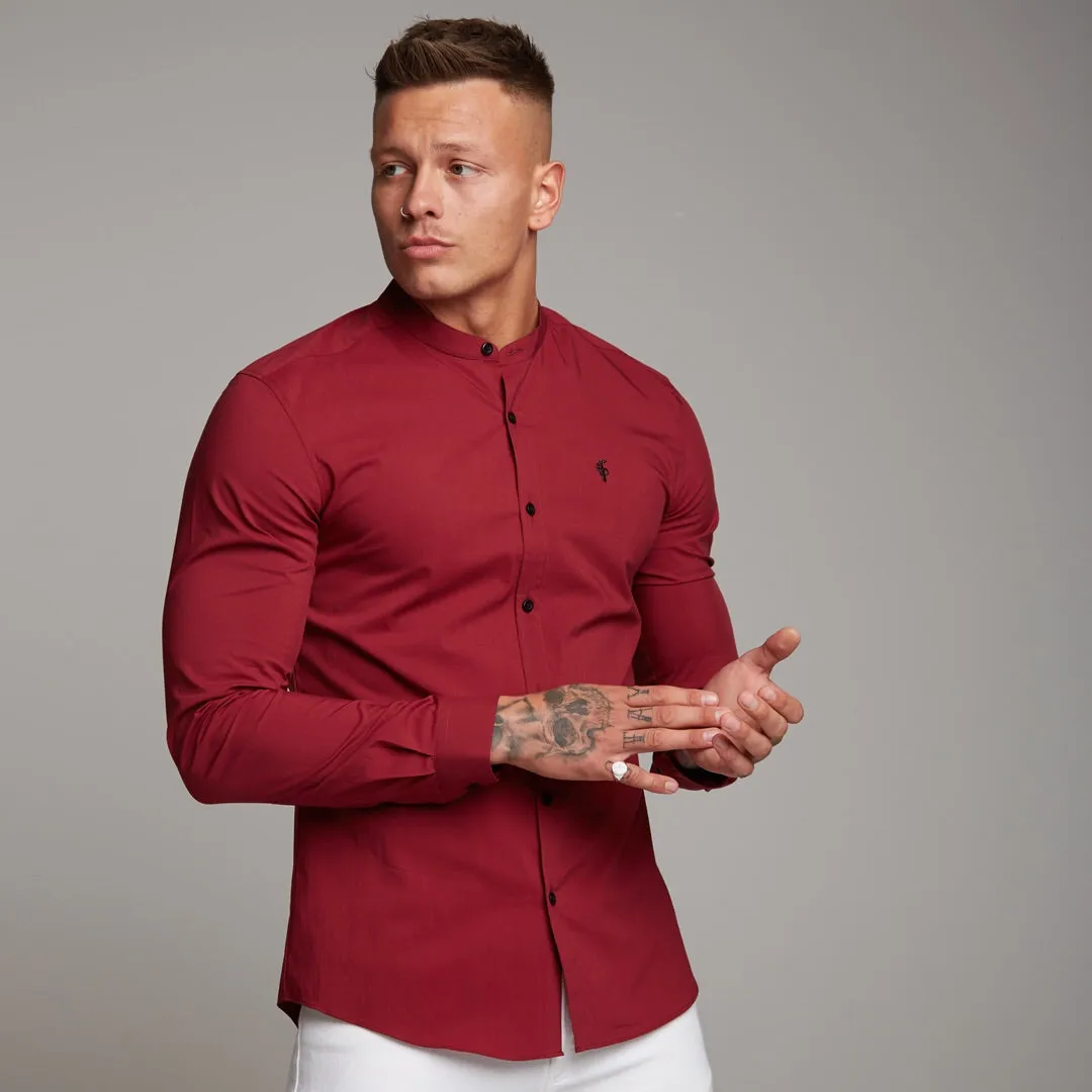 Father Sons Super Slim Stretch Classic Oxblood Grandad Collar - FS294
