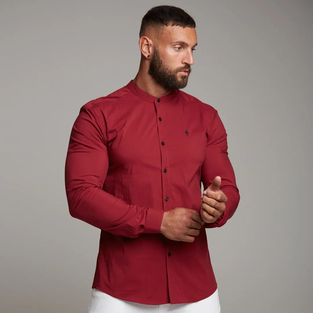 Father Sons Super Slim Stretch Classic Oxblood Grandad Collar - FS294