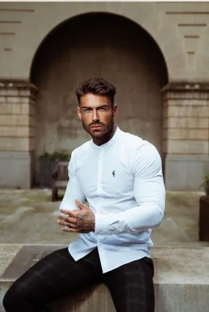 Father Sons Super Slim Stretch Classic White Grandad Collar - FS170