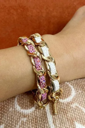 Faux Leather Chain Bracelet