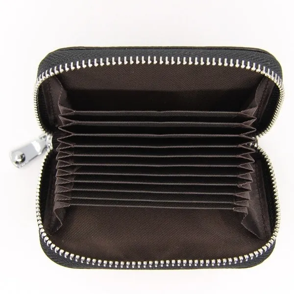 Faux Leather Purse Anti-theft Card Holder High Capacity Multifunction Card Package RFID Protector