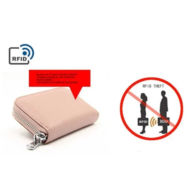 Faux Leather Purse Anti-theft Card Holder High Capacity Multifunction Card Package RFID Protector