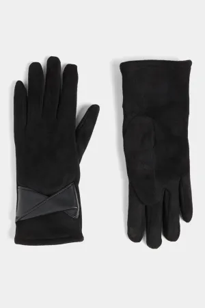 Faux Leather Twist Touchscreen Gloves
