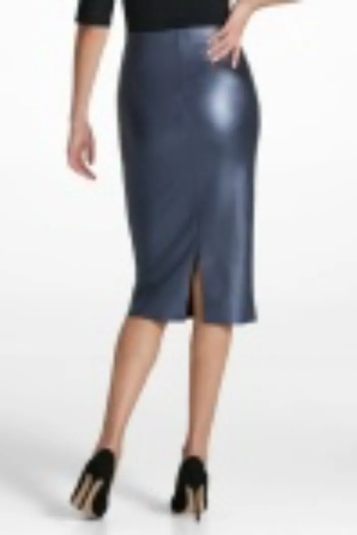 Faux Midi Leather Skirt