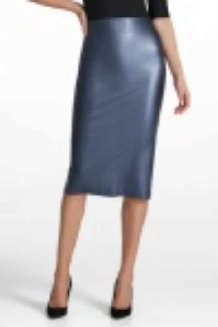 Faux Midi Leather Skirt