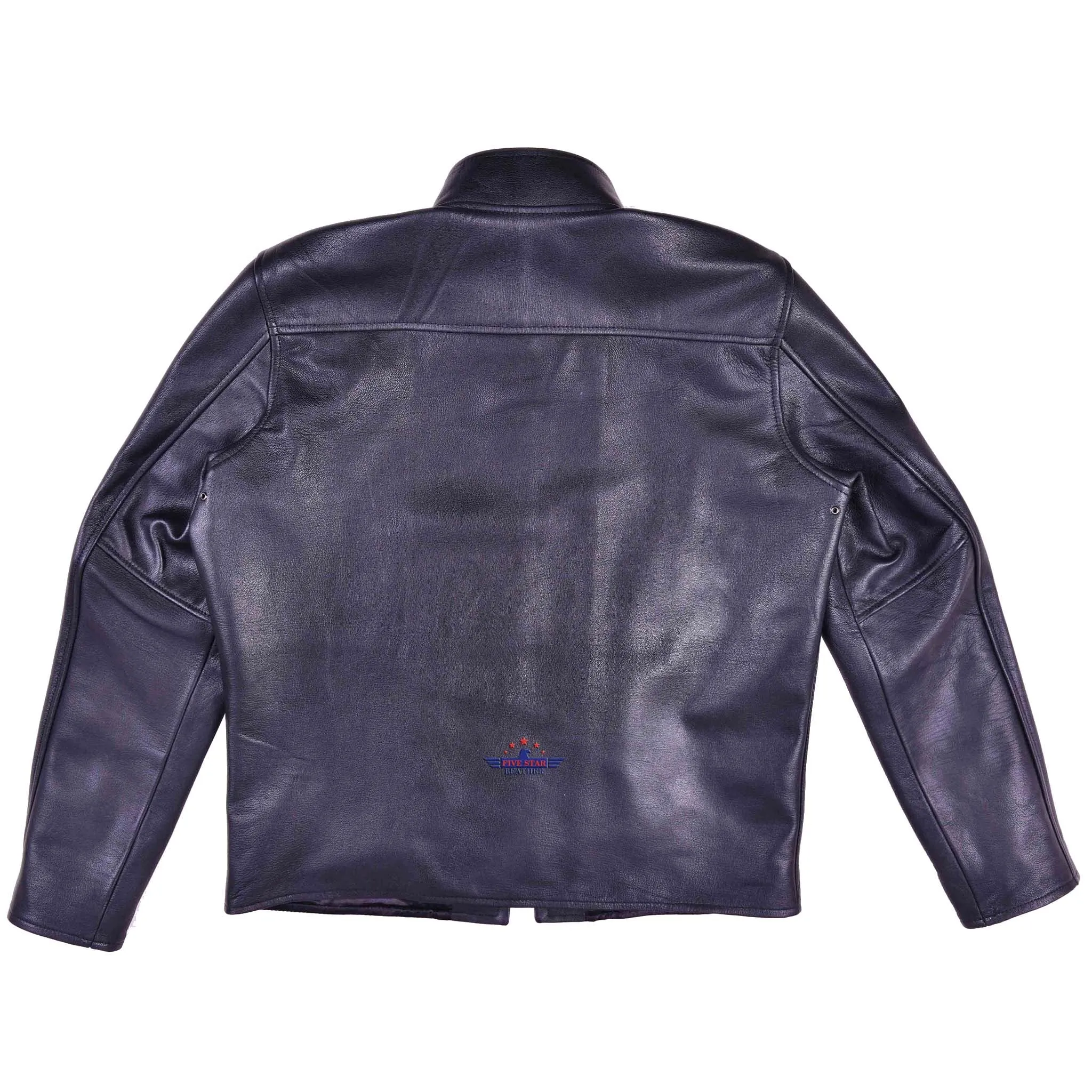 FiveStar Leather Men's Vintage Cafe Racer Goatskin Leather Biker Jacket