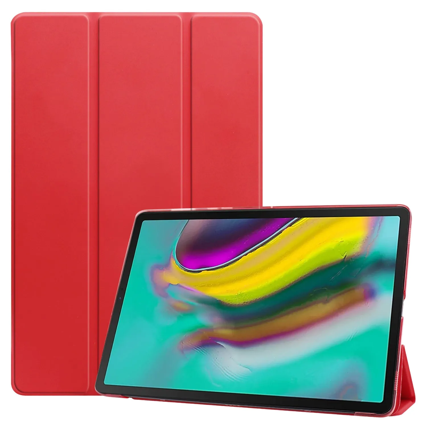 For Samsung Tab S5E 10.5 T720 Ultra-thin PU Leather Bracket Tri-fold Protective Case with Sleep Function gray
