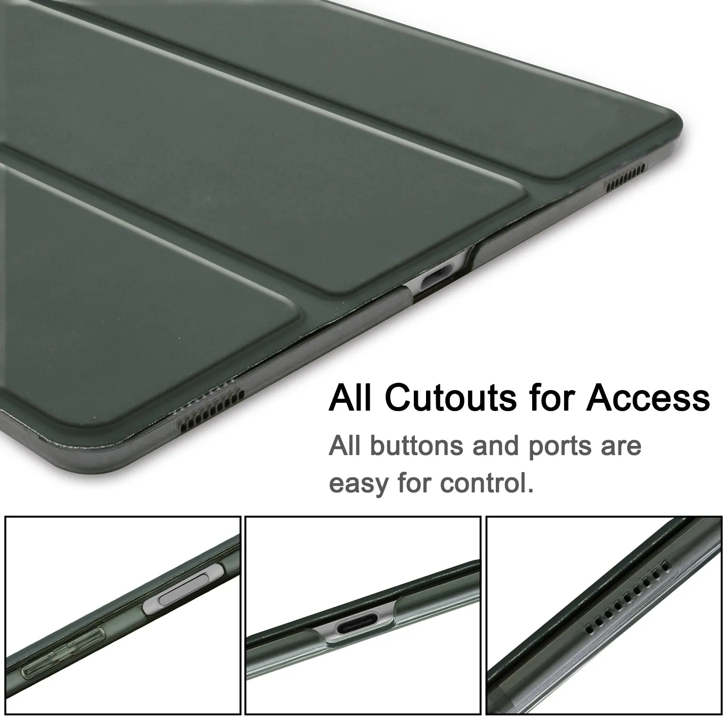 For Samsung Tab S5E 10.5 T720 Ultra-thin PU Leather Bracket Tri-fold Protective Case with Sleep Function gray