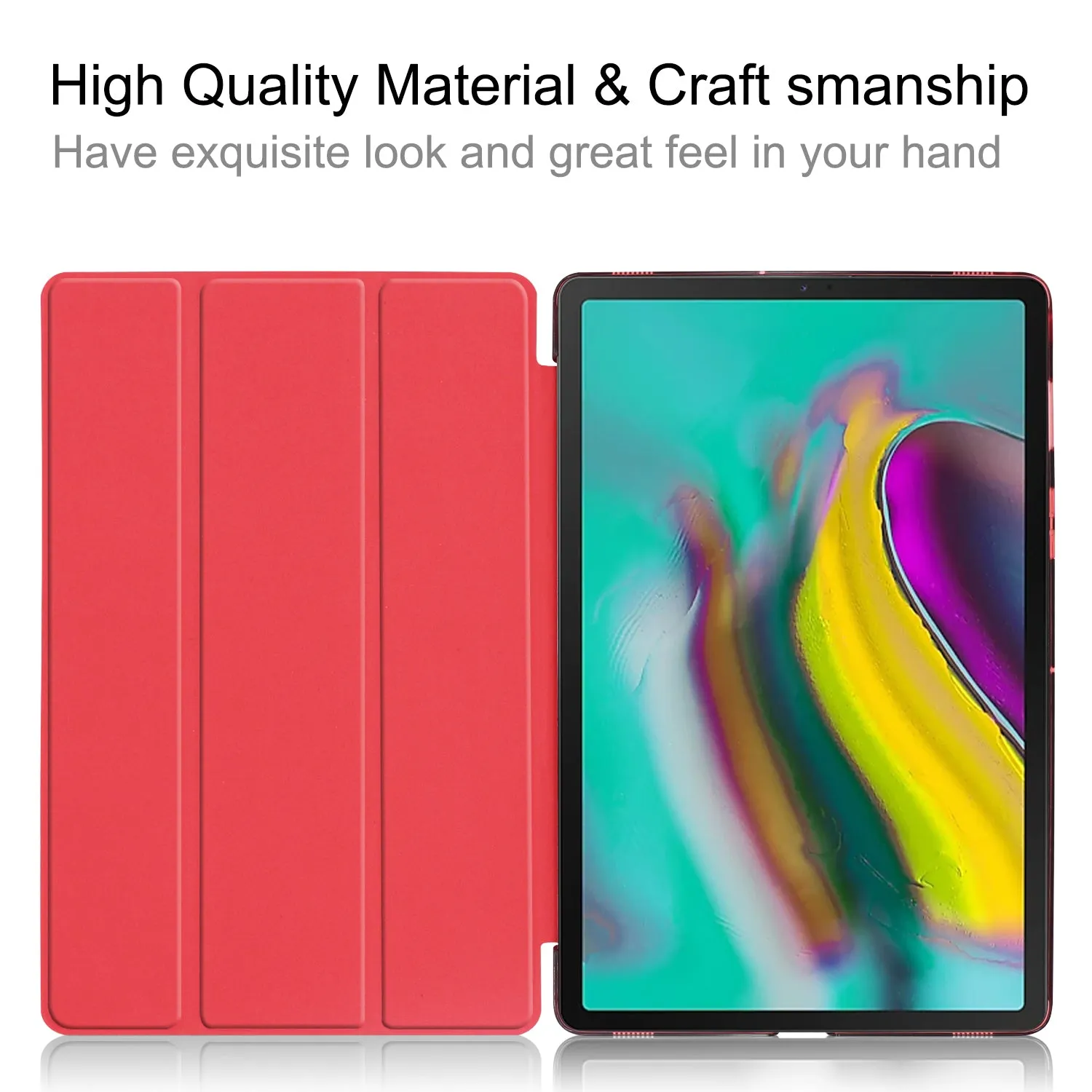 For Samsung Tab S5E 10.5 T720 Ultra-thin PU Leather Bracket Tri-fold Protective Case with Sleep Function gray