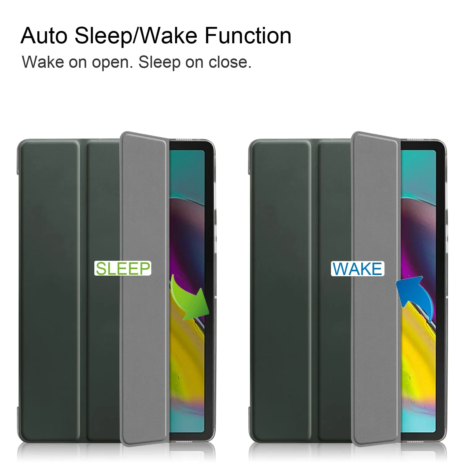 For Samsung Tab S5E 10.5 T720 Ultra-thin PU Leather Bracket Tri-fold Protective Case with Sleep Function gray
