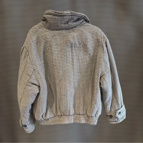FREE PEOPLE NWT Plaid Cotton Bomber jacket Coat detachable Sherpa M