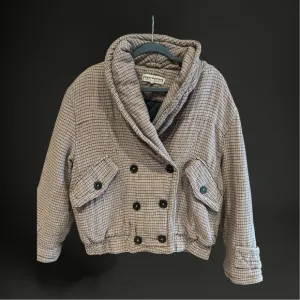 FREE PEOPLE NWT Plaid Cotton Bomber jacket Coat detachable Sherpa M