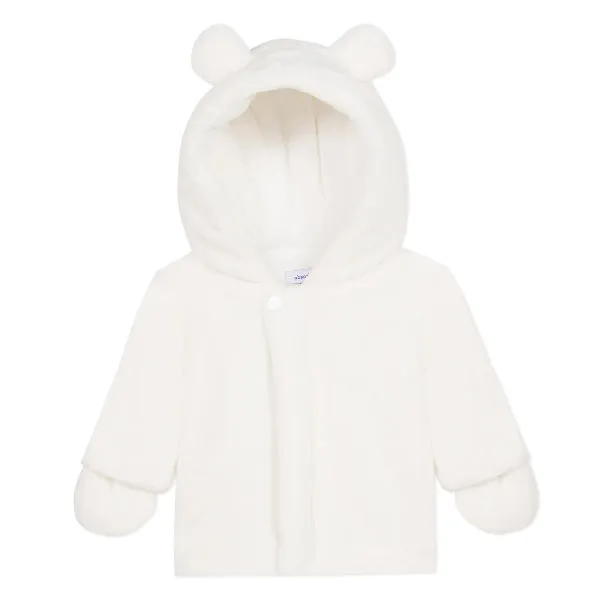 Furry Hooded Cream Coat in 1 m