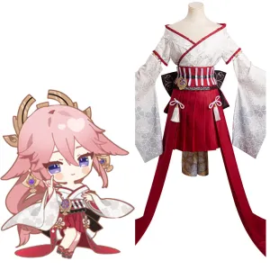 Genshin Impact - Yae Miko Kimono Cosplay Costume Outfits Halloween Carnival Suit