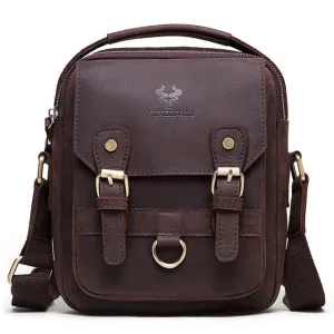 Genuine Leather Men Satchel Sling Bag