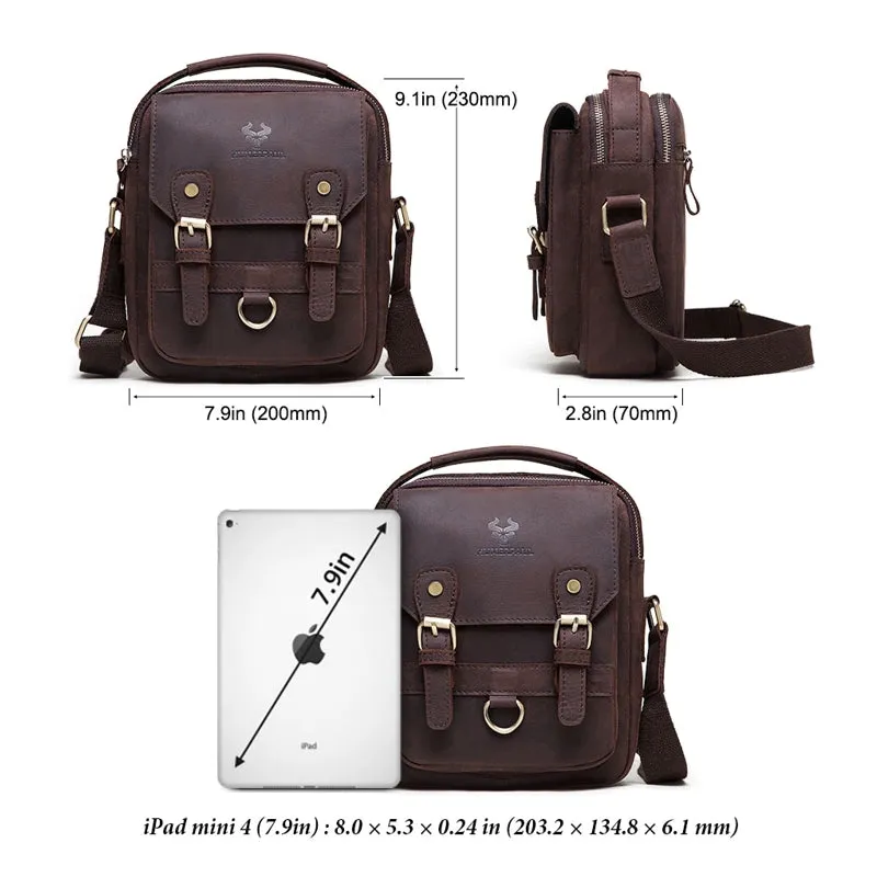 Genuine Leather Men Satchel Sling Bag