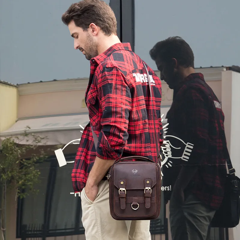 Genuine Leather Men Satchel Sling Bag