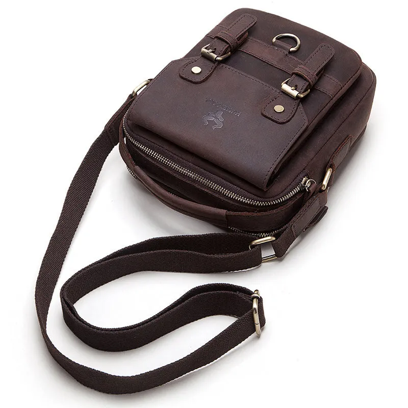 Genuine Leather Men Satchel Sling Bag