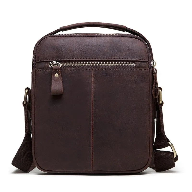 Genuine Leather Men Satchel Sling Bag