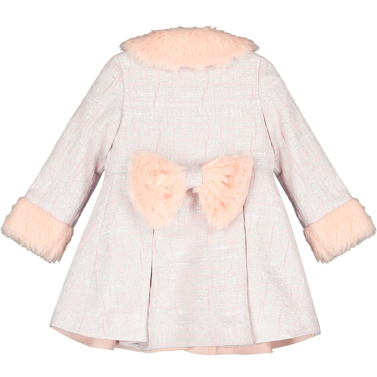 Girls Dress and Jacket Set with Faux Fur