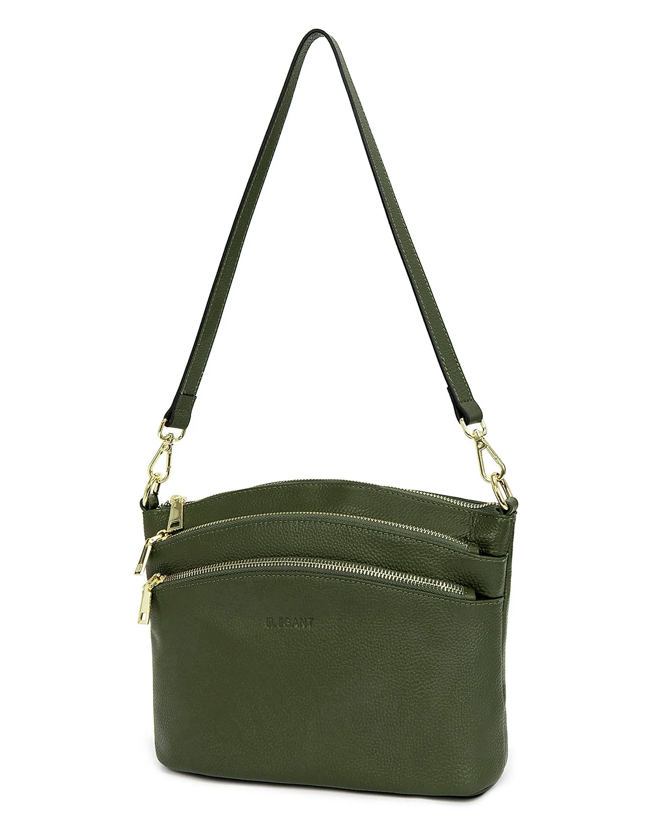 GRACE LEATHER XBODY BAG- E1-0818-OLIVE-SALE