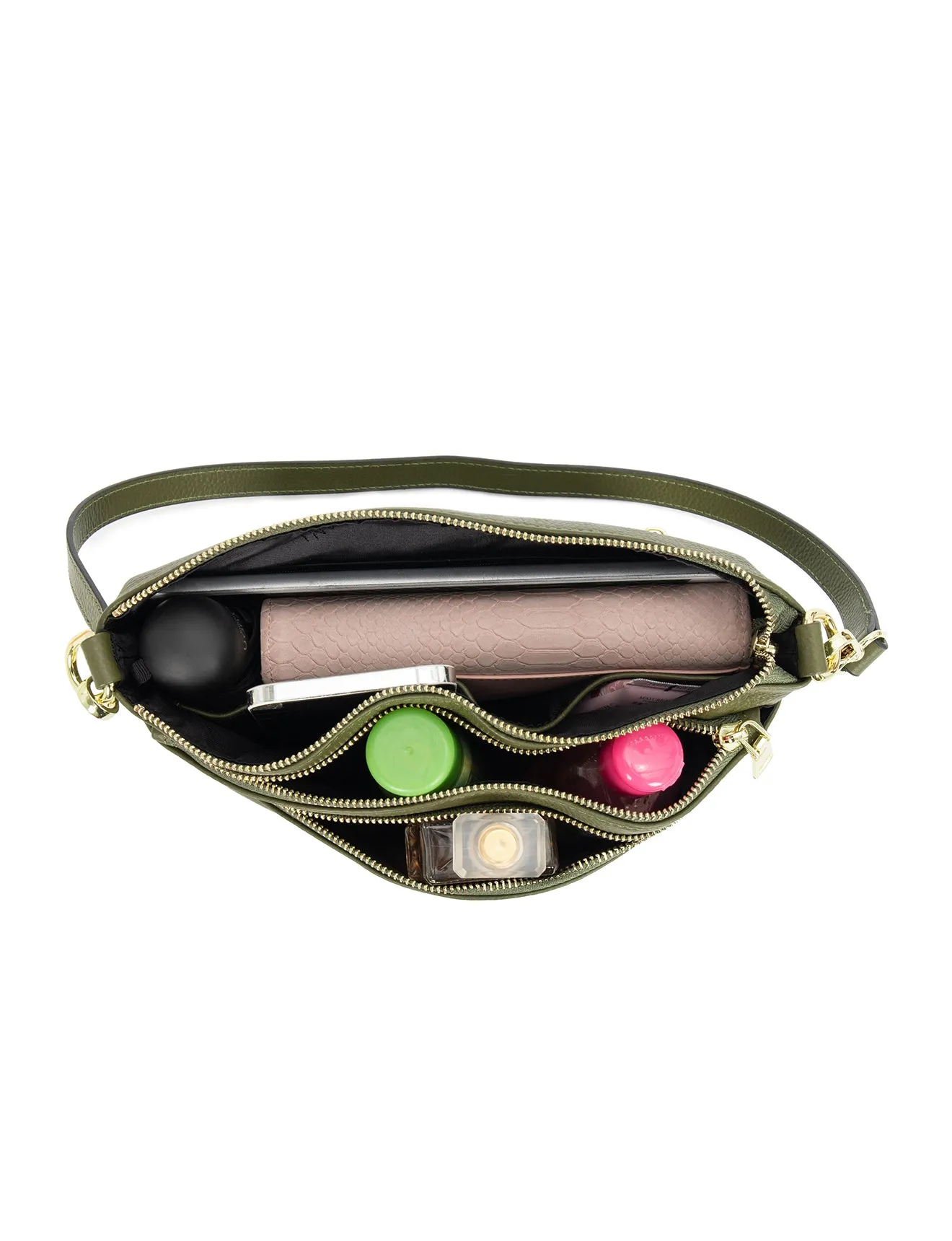 GRACE LEATHER XBODY BAG- E1-0818-OLIVE-SALE