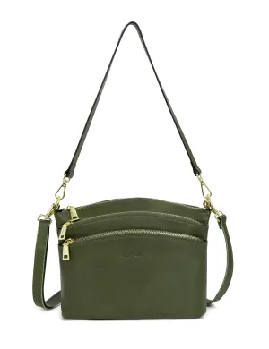 GRACE LEATHER XBODY BAG- E1-0818-OLIVE-SALE