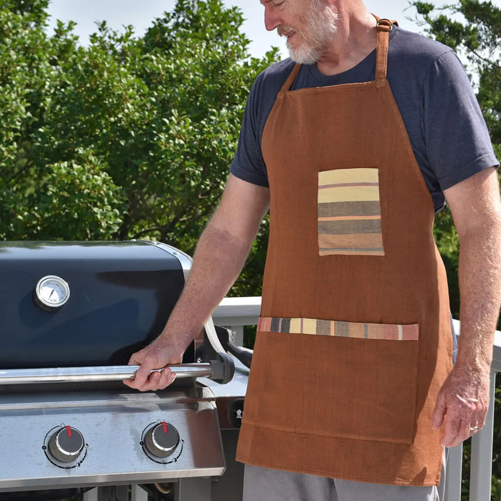 Hand Woven Utility Apron | Caramel Canvas