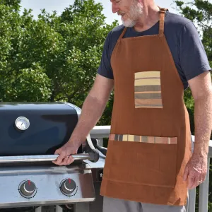 Hand Woven Utility Apron | Caramel Canvas