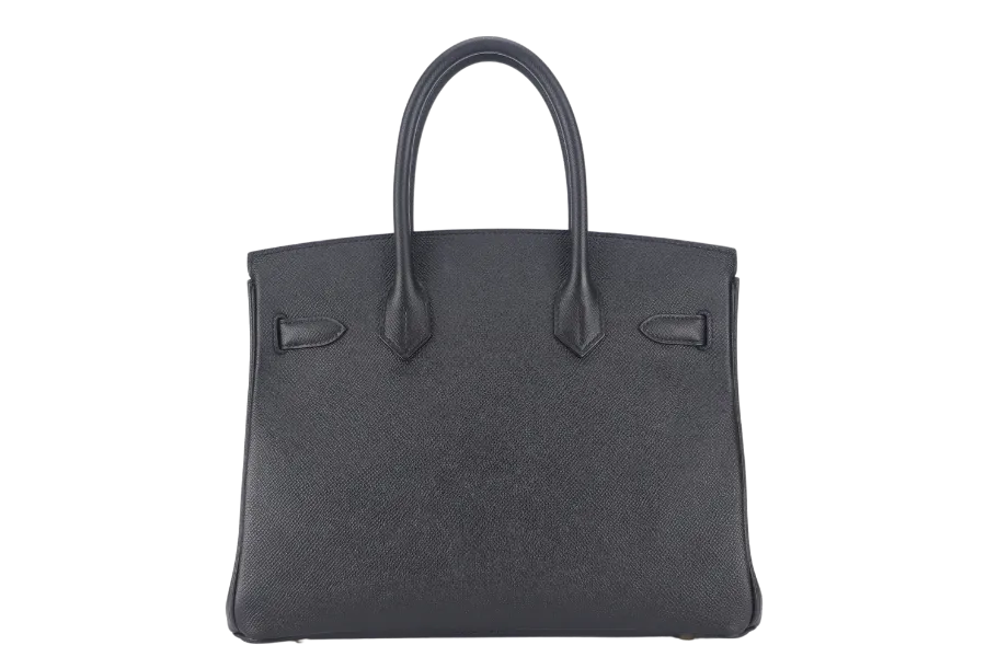 HERMES BIRKIN 30 STAMP A (YEAR 2017) BLACK EPSOM GOLD HARDWARE WITH LOCK&KEYS AND DUST COVER