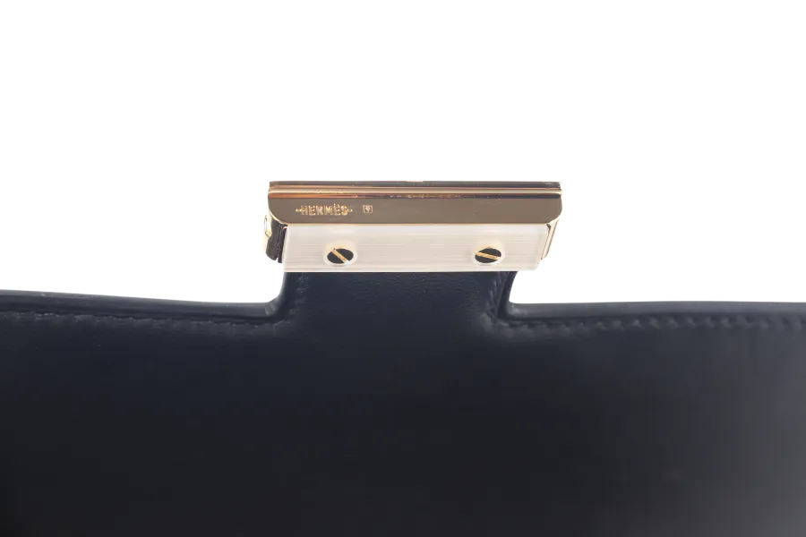 HERMES CONSTANCE 18 (STAMP B) BLACK BOX LEATHER GOLD HARDWARE WITH DUST COVER AND BOX
