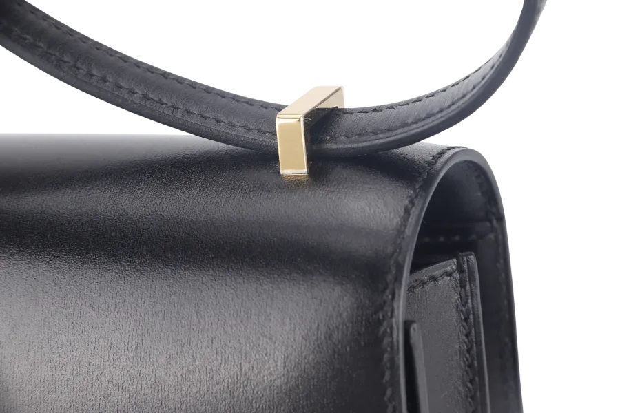 HERMES CONSTANCE 18 (STAMP B) BLACK BOX LEATHER GOLD HARDWARE WITH DUST COVER AND BOX