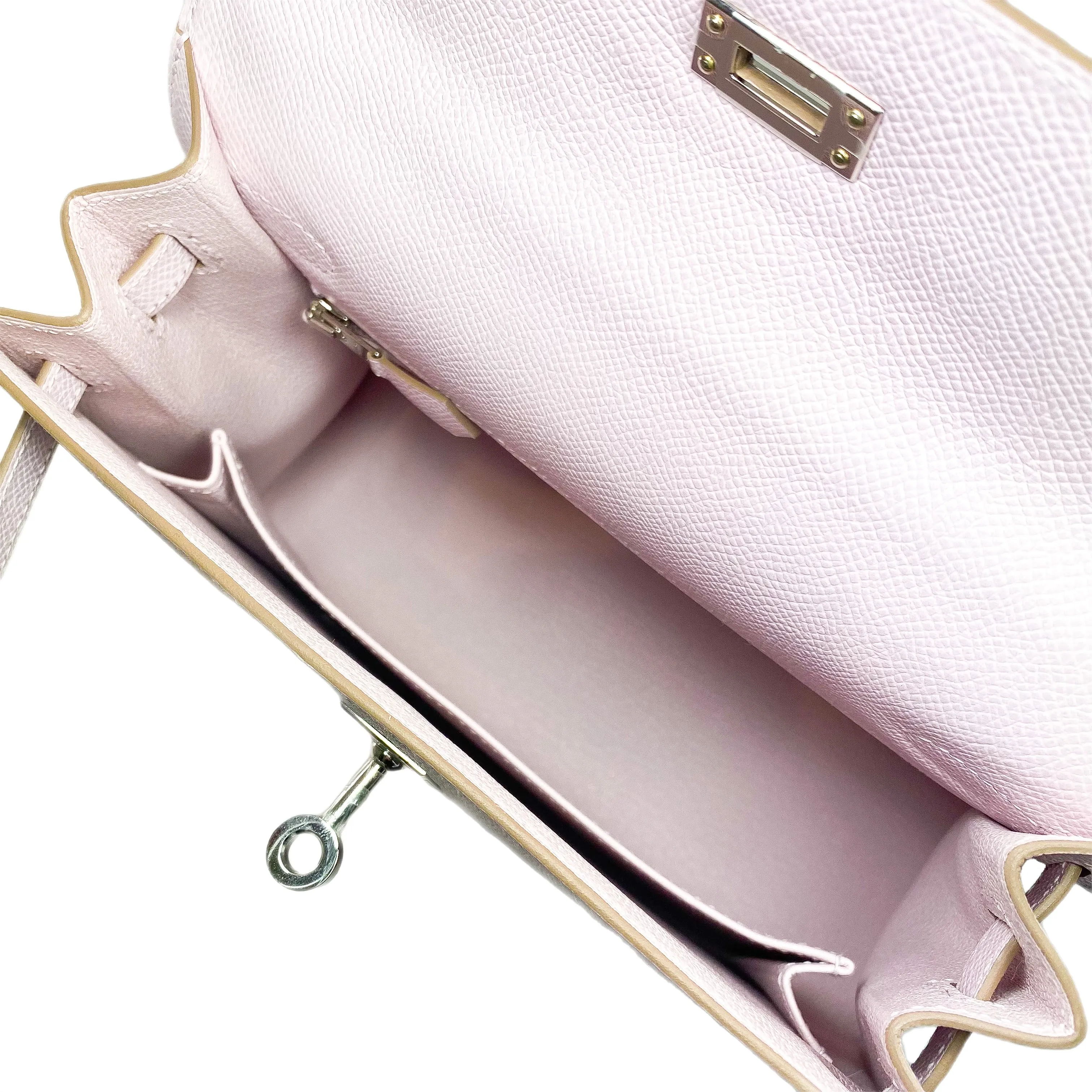 Hermes Kelly 25 Mauve Pale Epsom Palladium Hardware