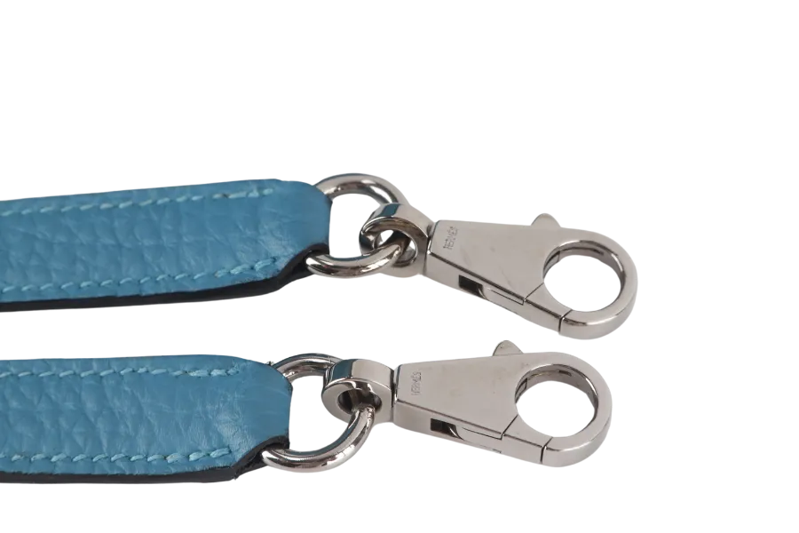 HERMES KELLY 25 STAMP R (YEAR 2014) RETOURNE TURQUOISE TOGO SILVER HARDWARE WITH LOCK&KEYS, RAINCOAT AND DUSTC COVER