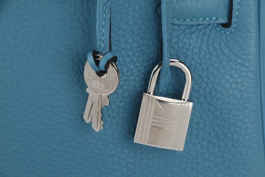 HERMES KELLY 25 STAMP R (YEAR 2014) RETOURNE TURQUOISE TOGO SILVER HARDWARE WITH LOCK&KEYS, RAINCOAT AND DUSTC COVER