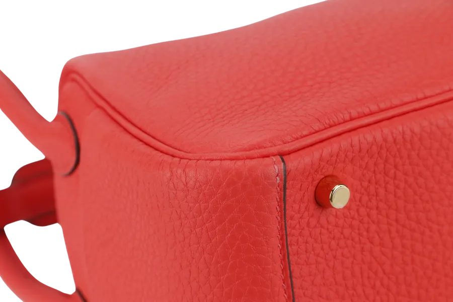 HERMES MINI LINDY STAMP Y (YEAR 2021) ROSE TEXAS CLEMENCE GOLD HARDWARE WITH DUST COVER