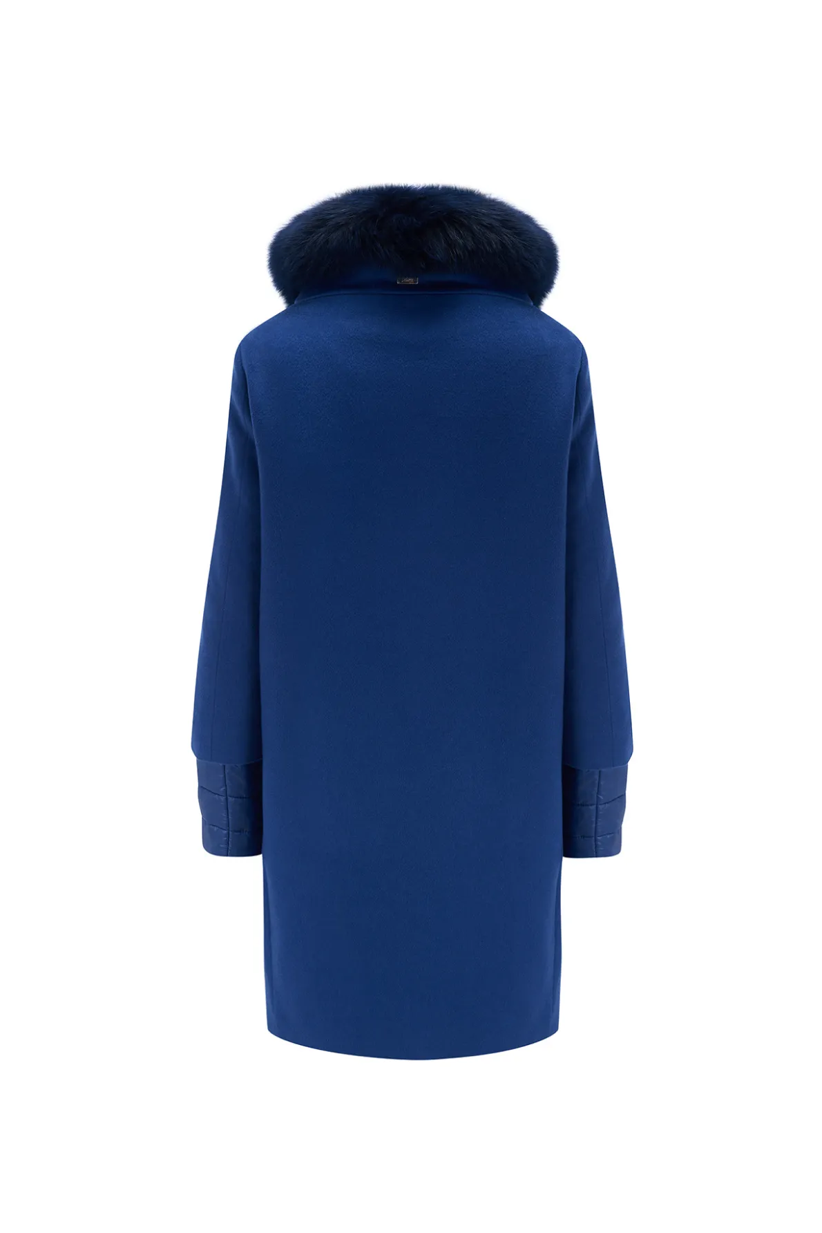Herno Women’s Fur Trim Cashmere Coat Blue