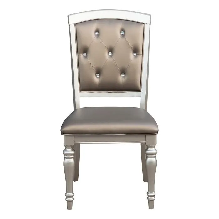 Homelegance Orsina Side Chair in Silver (Set of 2)