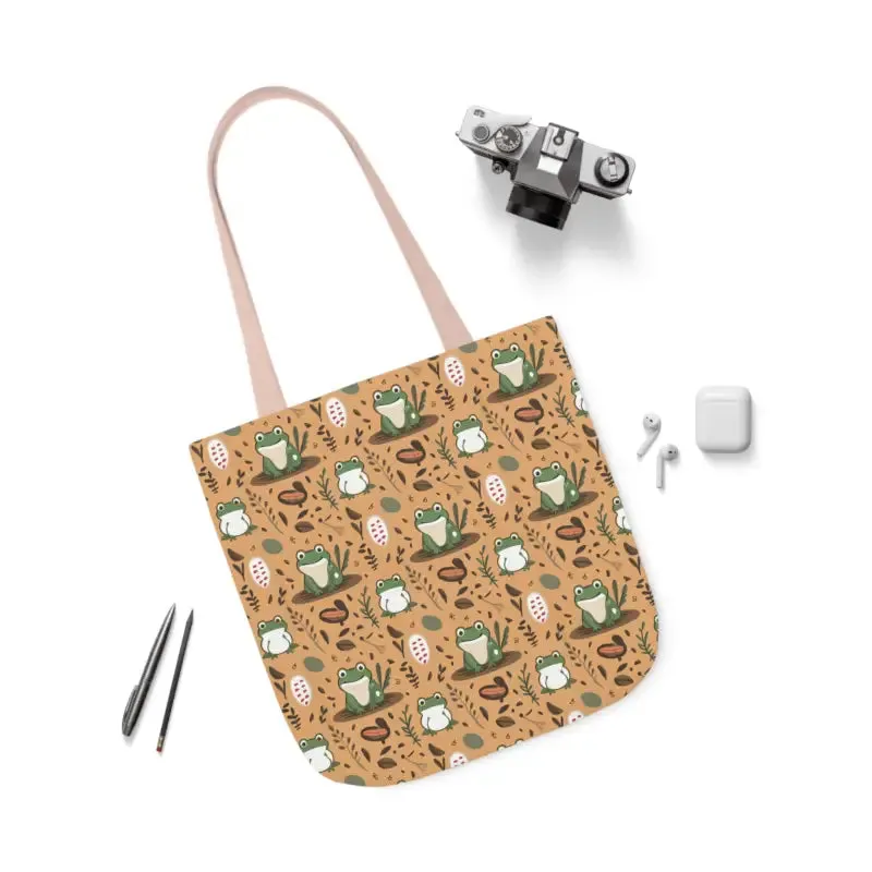 Hop Into Style with Frog Canvas Tote Bag