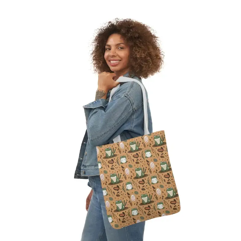 Hop Into Style with Frog Canvas Tote Bag