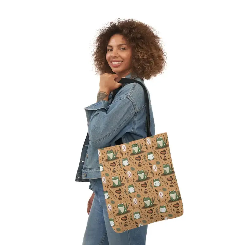 Hop Into Style with Frog Canvas Tote Bag