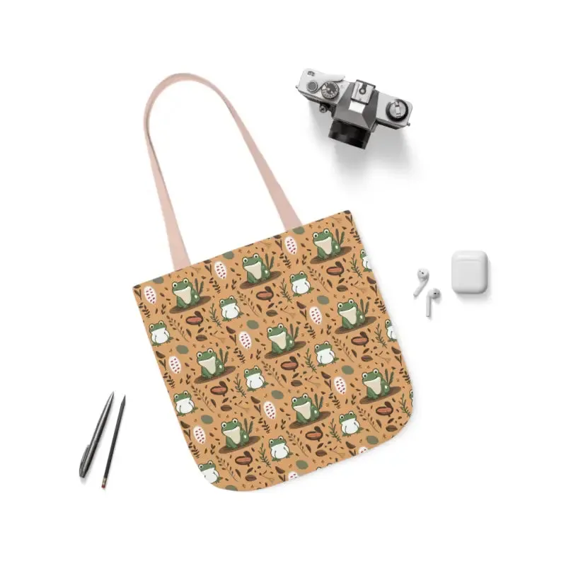 Hop Into Style with Frog Canvas Tote Bag