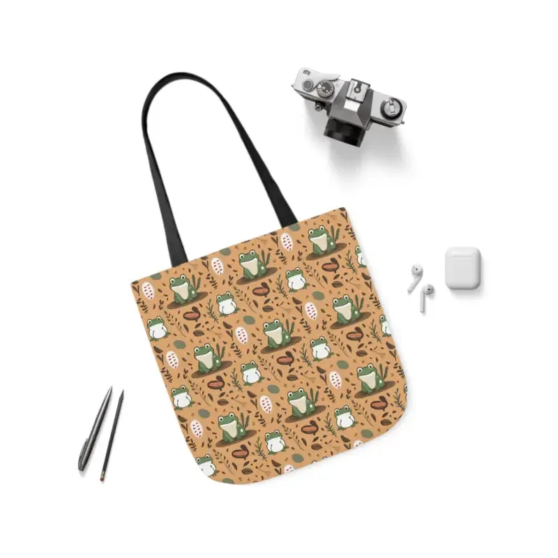 Hop Into Style with Frog Canvas Tote Bag