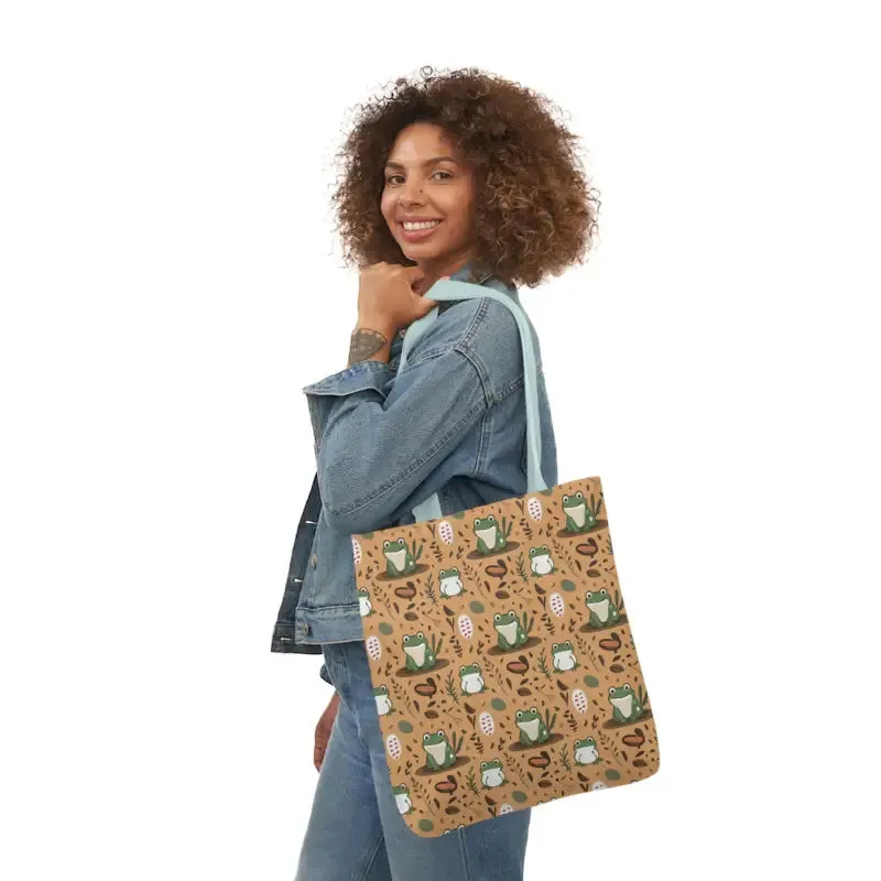 Hop Into Style with Frog Canvas Tote Bag