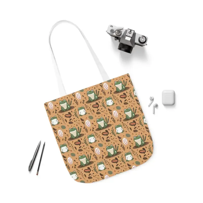 Hop Into Style with Frog Canvas Tote Bag